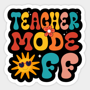 groovy teacher mode off, Last Day Of School Sticker